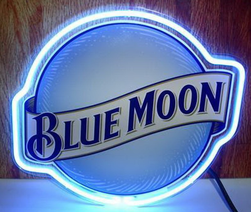 Blue Moon Back Board Neon Sign